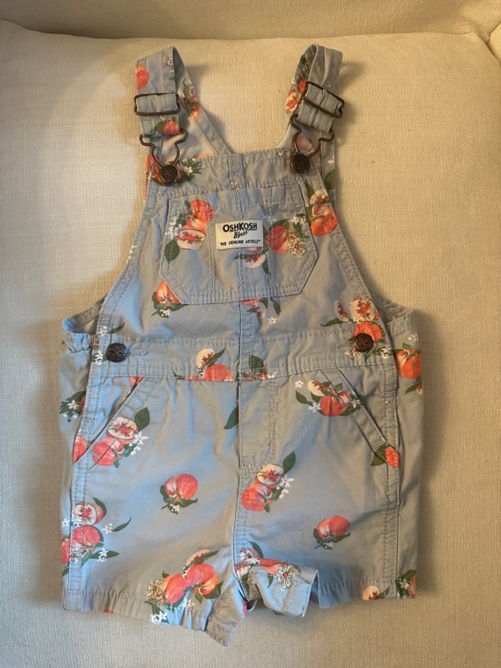OshKosh B'gosh Light Blue Floral Print Shortalls